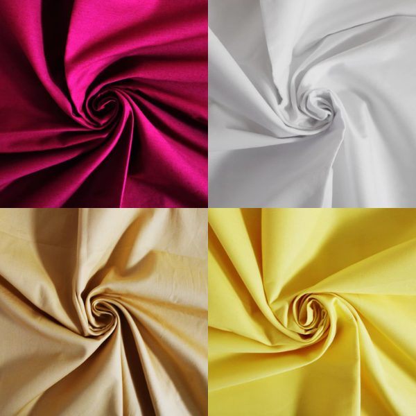 Cotton Poplin, plain colours. 112cm