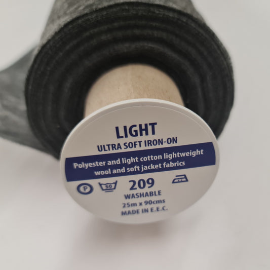 Black Ultrasoft Light Iron on Easy Fuse, 209