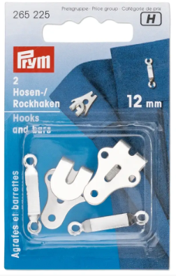 Hooks and bars for trousers and skirts, silver-coloured