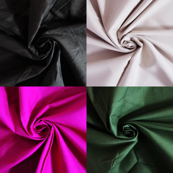 Cotton Poplin, plain colours. 112cm