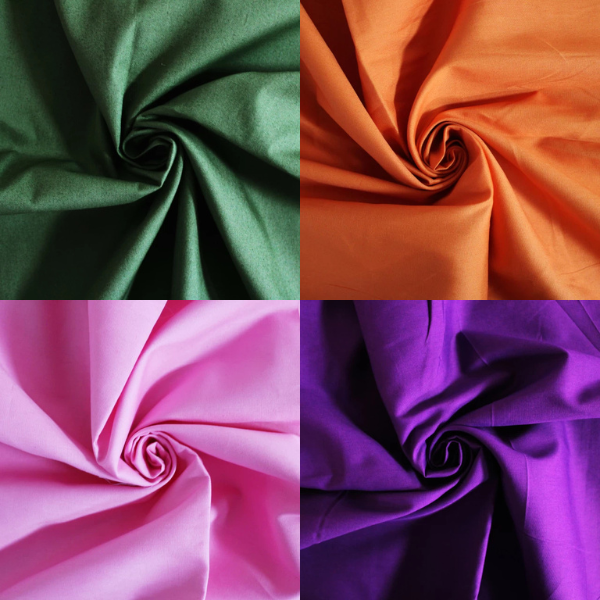 Cotton Poplin, plain colours. 112cm