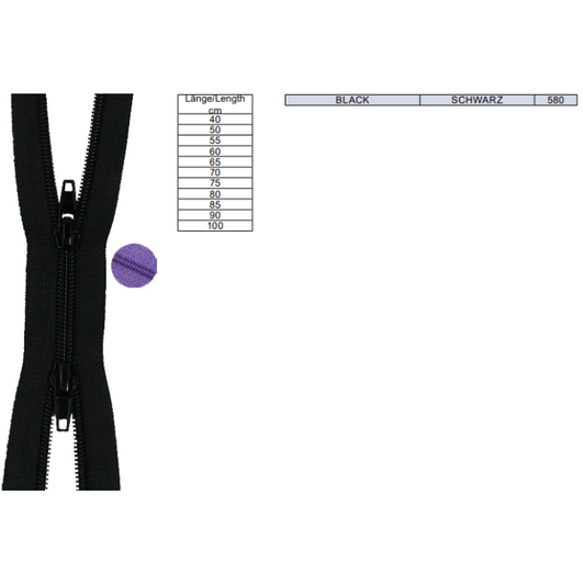 Double ended nylon #5 zips